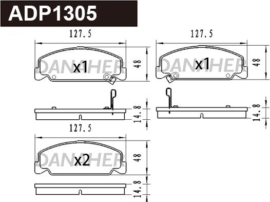 Danaher ADP1305 - Əyləc altlığı dəsti, əyləc diski furqanavto.az