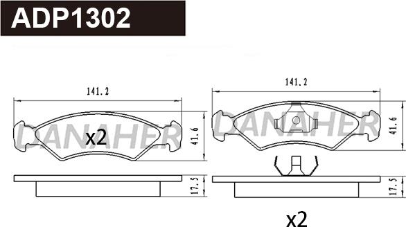 Danaher ADP1302 - Əyləc altlığı dəsti, əyləc diski furqanavto.az