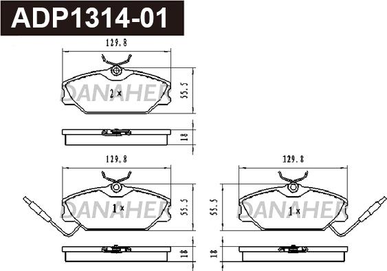 Danaher ADP1314-01 - Əyləc altlığı dəsti, əyləc diski furqanavto.az