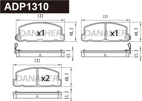 Danaher ADP1310 - Əyləc altlığı dəsti, əyləc diski furqanavto.az