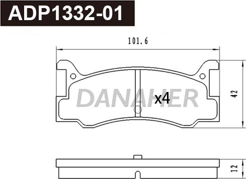 Danaher ADP1332-01 - Əyləc altlığı dəsti, əyləc diski furqanavto.az