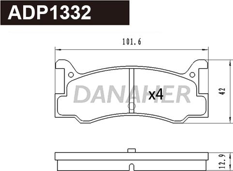 Danaher ADP1332 - Əyləc altlığı dəsti, əyləc diski furqanavto.az