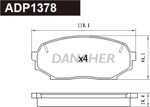 Danaher ADP1378 - Əyləc altlığı dəsti, əyləc diski furqanavto.az