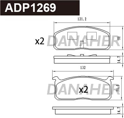 Danaher ADP1269 - Əyləc altlığı dəsti, əyləc diski furqanavto.az