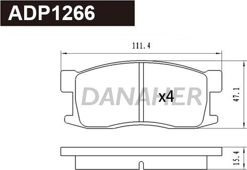 Danaher ADP1266 - Əyləc altlığı dəsti, əyləc diski furqanavto.az