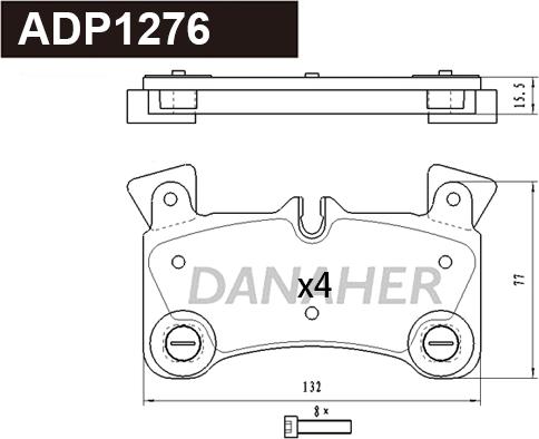 Danaher ADP1276 - Əyləc altlığı dəsti, əyləc diski furqanavto.az