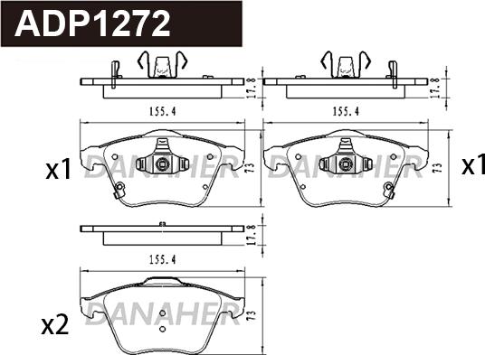 Danaher ADP1272 - Əyləc altlığı dəsti, əyləc diski furqanavto.az