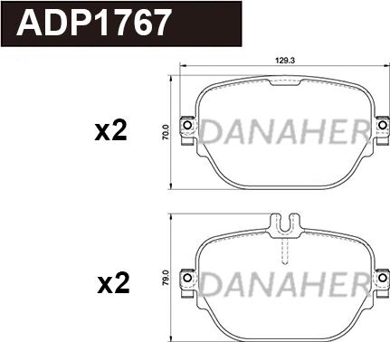 Danaher ADP1767 - Əyləc altlığı dəsti, əyləc diski furqanavto.az