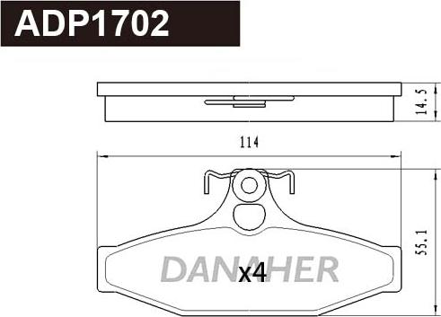 Danaher ADP1702 - Əyləc altlığı dəsti, əyləc diski furqanavto.az