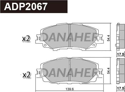 Danaher ADP2067 - Əyləc altlığı dəsti, əyləc diski furqanavto.az