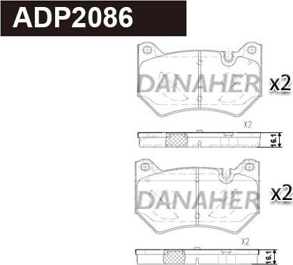 Danaher ADP2086 - Əyləc altlığı dəsti, əyləc diski furqanavto.az