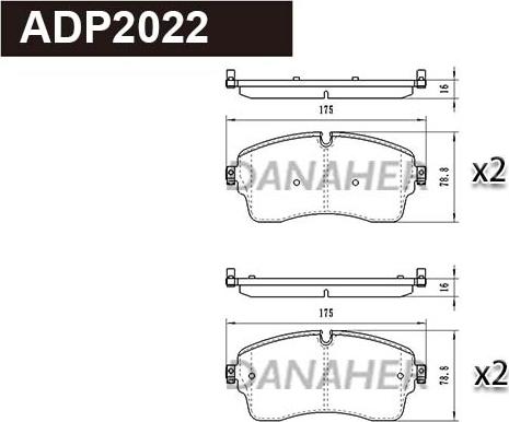 Danaher ADP2022 - Əyləc altlığı dəsti, əyləc diski furqanavto.az