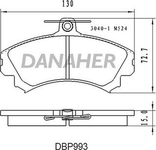 Danaher DBP993 - Əyləc altlığı dəsti, əyləc diski furqanavto.az