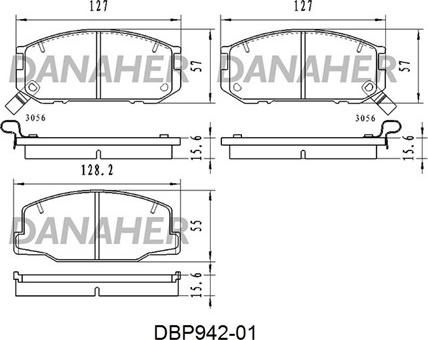 Danaher DBP942-01 - Əyləc altlığı dəsti, əyləc diski furqanavto.az