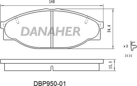 Danaher DBP950-01 - Əyləc altlığı dəsti, əyləc diski furqanavto.az