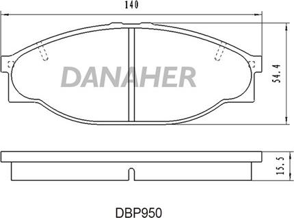 Danaher DBP950 - Əyləc altlığı dəsti, əyləc diski furqanavto.az