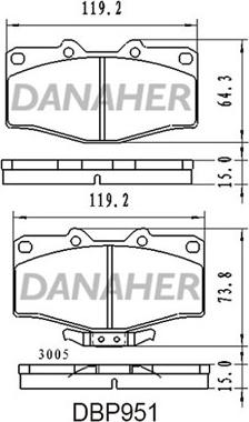 Danaher DBP951 - Əyləc altlığı dəsti, əyləc diski furqanavto.az