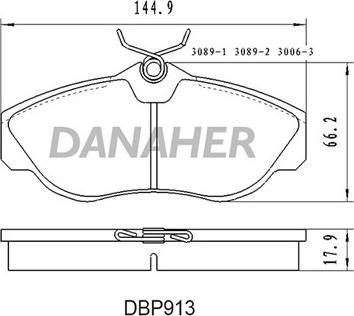 Danaher DBP913 - Əyləc altlığı dəsti, əyləc diski furqanavto.az