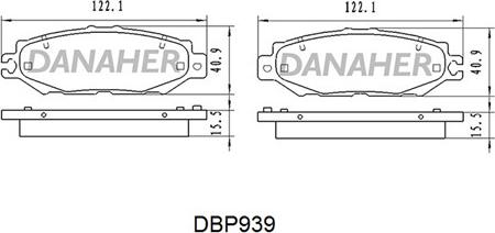 Danaher DBP939 - Əyləc altlığı dəsti, əyləc diski furqanavto.az