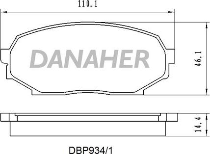 Danaher DBP934/1 - Əyləc altlığı dəsti, əyləc diski furqanavto.az