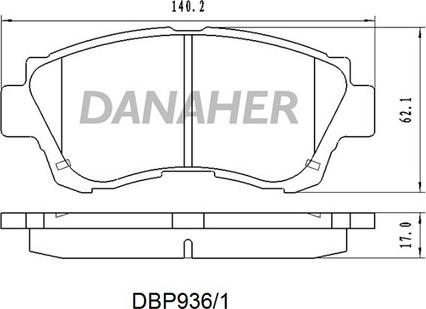 Danaher DBP936/1 - Əyləc altlığı dəsti, əyləc diski furqanavto.az