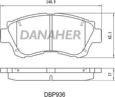 Danaher DBP936 - Əyləc altlığı dəsti, əyləc diski furqanavto.az