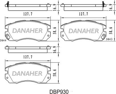 Danaher DBP930 - Əyləc altlığı dəsti, əyləc diski furqanavto.az