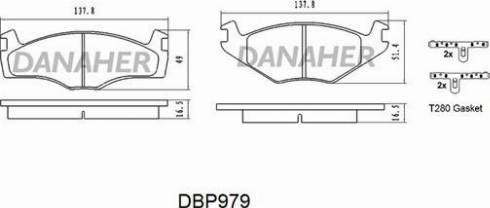 Danaher DBP979 - Əyləc altlığı dəsti, əyləc diski furqanavto.az