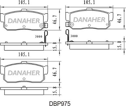 Danaher DBP975 - Əyləc altlığı dəsti, əyləc diski furqanavto.az
