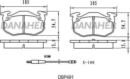 Danaher DBP491 - Əyləc altlığı dəsti, əyləc diski furqanavto.az