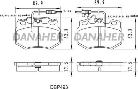 Danaher DBP493 - Əyləc altlığı dəsti, əyləc diski furqanavto.az