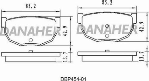 Danaher DBP454-01 - Əyləc altlığı dəsti, əyləc diski furqanavto.az