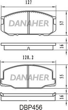 Danaher DBP456 - Əyləc altlığı dəsti, əyləc diski furqanavto.az