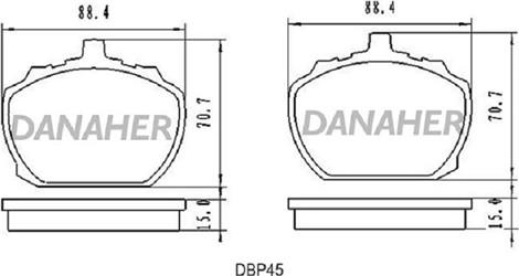 Danaher DBP45 - Əyləc altlığı dəsti, əyləc diski furqanavto.az