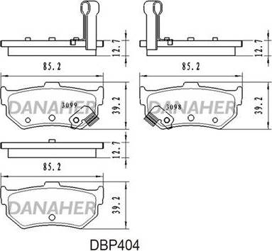 Danaher DBP404 - Əyləc altlığı dəsti, əyləc diski furqanavto.az