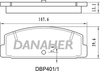 Danaher DBP401/1 - Əyləc altlığı dəsti, əyləc diski furqanavto.az