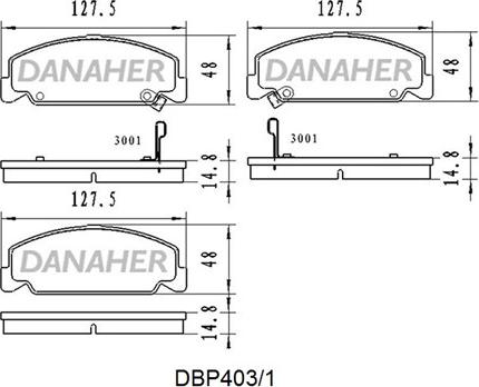 Danaher DBP403/1 - Əyləc altlığı dəsti, əyləc diski furqanavto.az