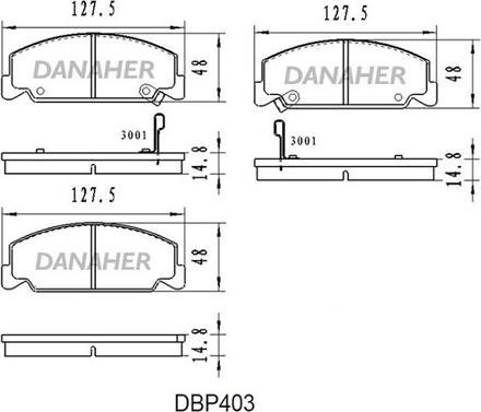 Danaher DBP403 - Əyləc altlığı dəsti, əyləc diski furqanavto.az