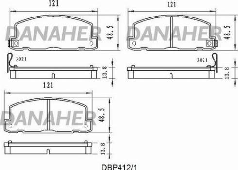 Danaher DBP412/1 - Əyləc altlığı dəsti, əyləc diski furqanavto.az