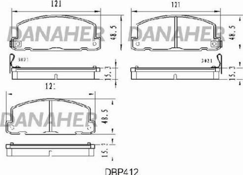 Danaher DBP412 - Əyləc altlığı dəsti, əyləc diski furqanavto.az