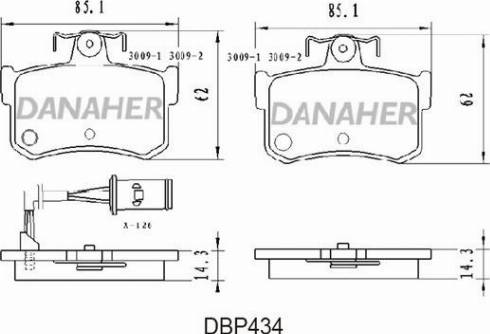 Danaher DBP434 - Əyləc altlığı dəsti, əyləc diski furqanavto.az