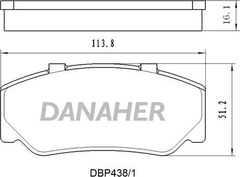 Danaher DBP438/1 - Əyləc altlığı dəsti, əyləc diski furqanavto.az