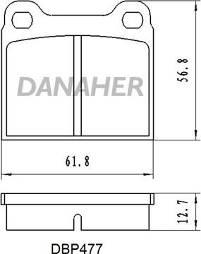 Danaher DBP477 - Əyləc altlığı dəsti, əyləc diski furqanavto.az