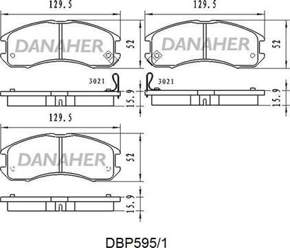 Danaher DBP595/1 - Əyləc altlığı dəsti, əyləc diski furqanavto.az