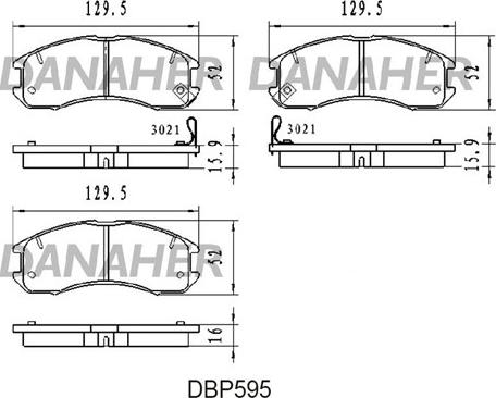 Danaher DBP595 - Əyləc altlığı dəsti, əyləc diski furqanavto.az