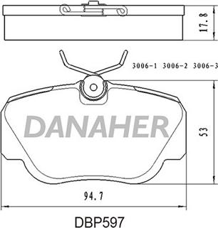 Danaher DBP597 - Əyləc altlığı dəsti, əyləc diski furqanavto.az