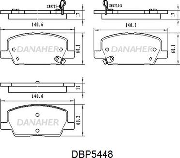 Danaher DBP5448 - Əyləc altlığı dəsti, əyləc diski furqanavto.az