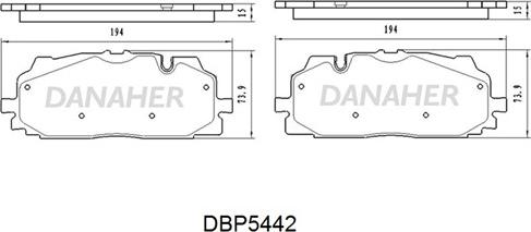 Danaher DBP5442 - Əyləc altlığı dəsti, əyləc diski furqanavto.az
