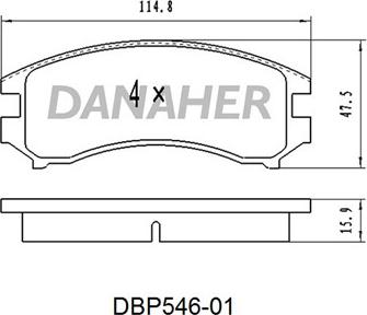 Danaher DBP546-01 - Əyləc altlığı dəsti, əyləc diski furqanavto.az