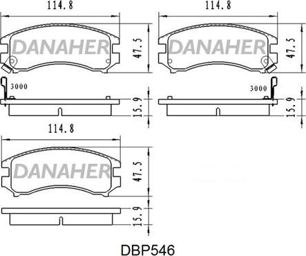 Danaher DBP546 - Əyləc altlığı dəsti, əyləc diski furqanavto.az